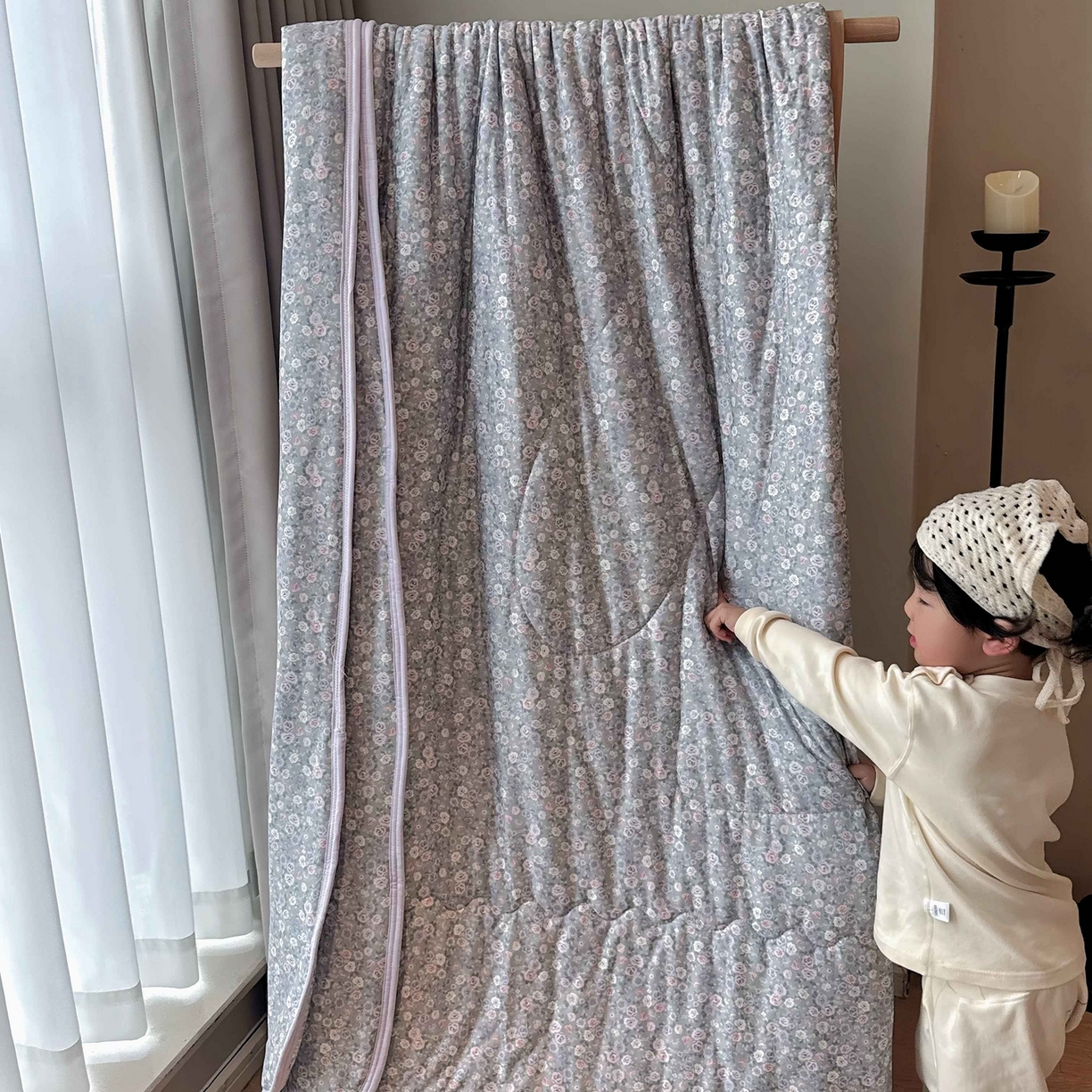 91家纺网 家纺一手货源 找家纺 兜米家居 2026春夏新款针织夏被夏凉被空调被 春意