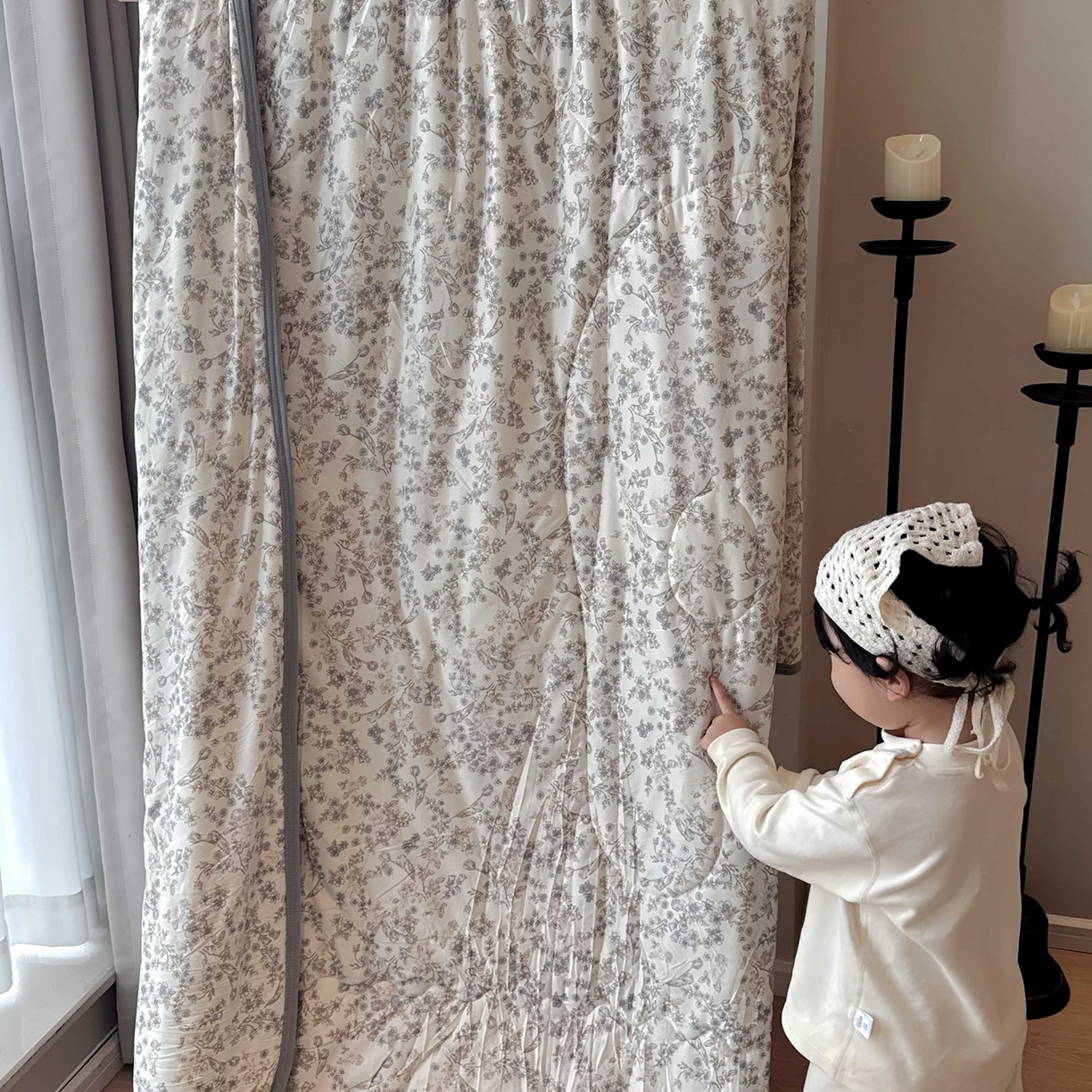 91家纺网 家纺一手货源 找家纺 兜米家居 2026春夏新款针织夏被夏凉被空调被 花曦