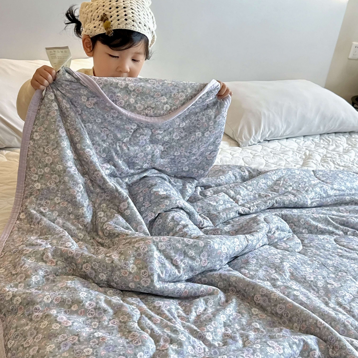 91家纺网 家纺一手货源 找家纺 兜米家居 2026春夏新款针织夏被夏凉被空调被 春意