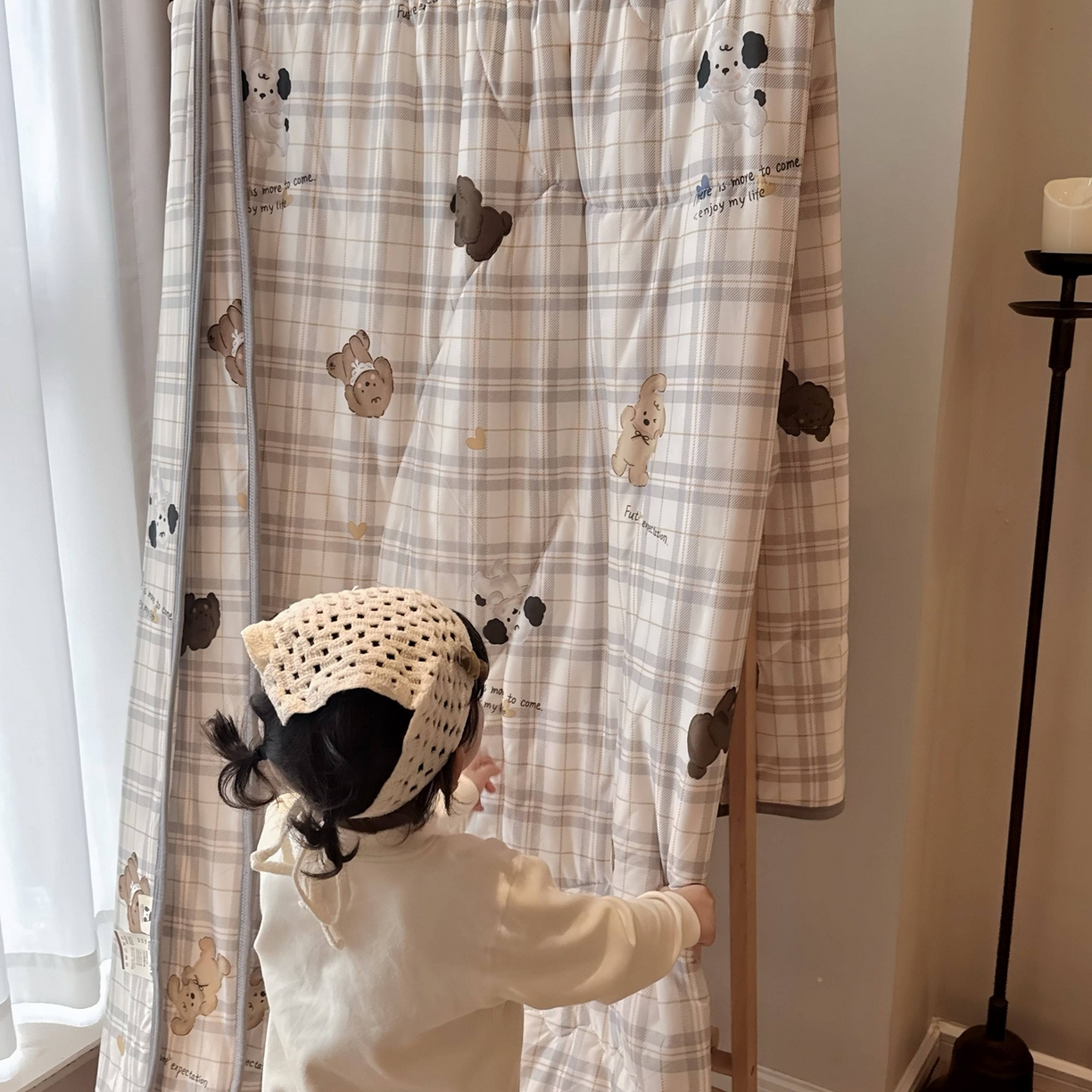 91家纺网 家纺一手货源 找家纺 兜米家居 2026春夏新款针织夏被夏凉被空调被 格子狗狗