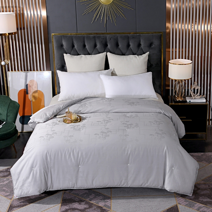 （总）禹祥家纺 2025新款60s全棉提花蚕丝被被子被芯-芳菲影致系列