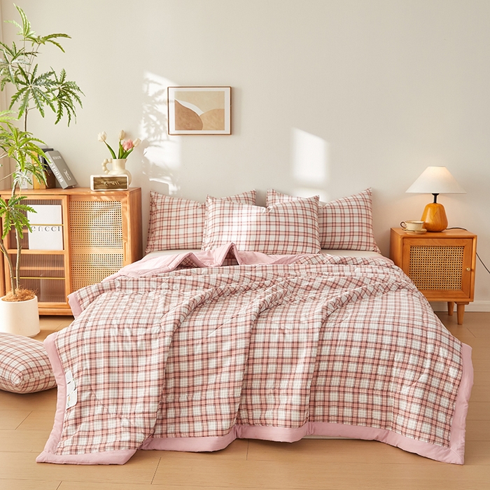 91家纺网 家纺一手货源 找家纺 海洋家纺 2026新款100%新疆棉花印花夏被亲肤仿棉夏凉被纯手包边空调被薄被子 奥利