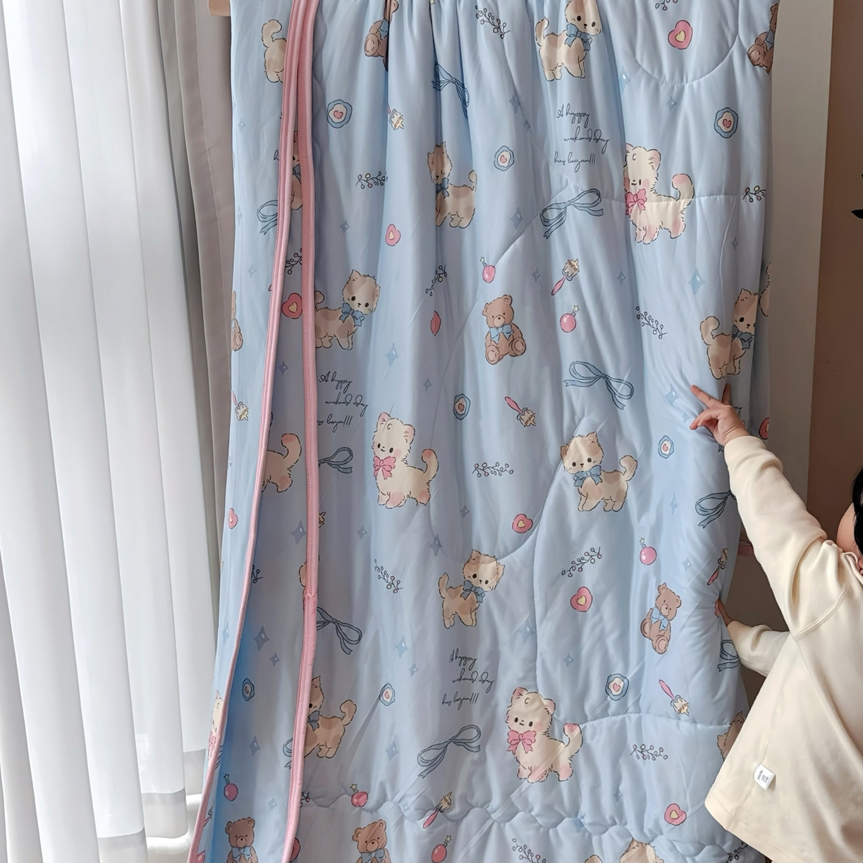 91家纺网 家纺一手货源 找家纺 兜米家居 2026春夏新款针织夏被夏凉被空调被 宠物喵喵