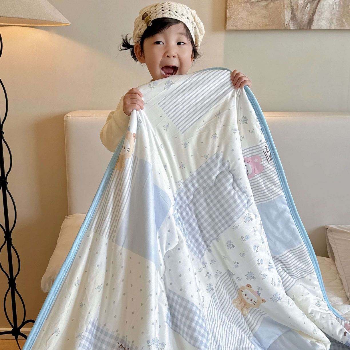 91家纺网 家纺一手货源 找家纺 兜米家居 2026春夏新款针织夏被夏凉被空调被 萌宠乐园