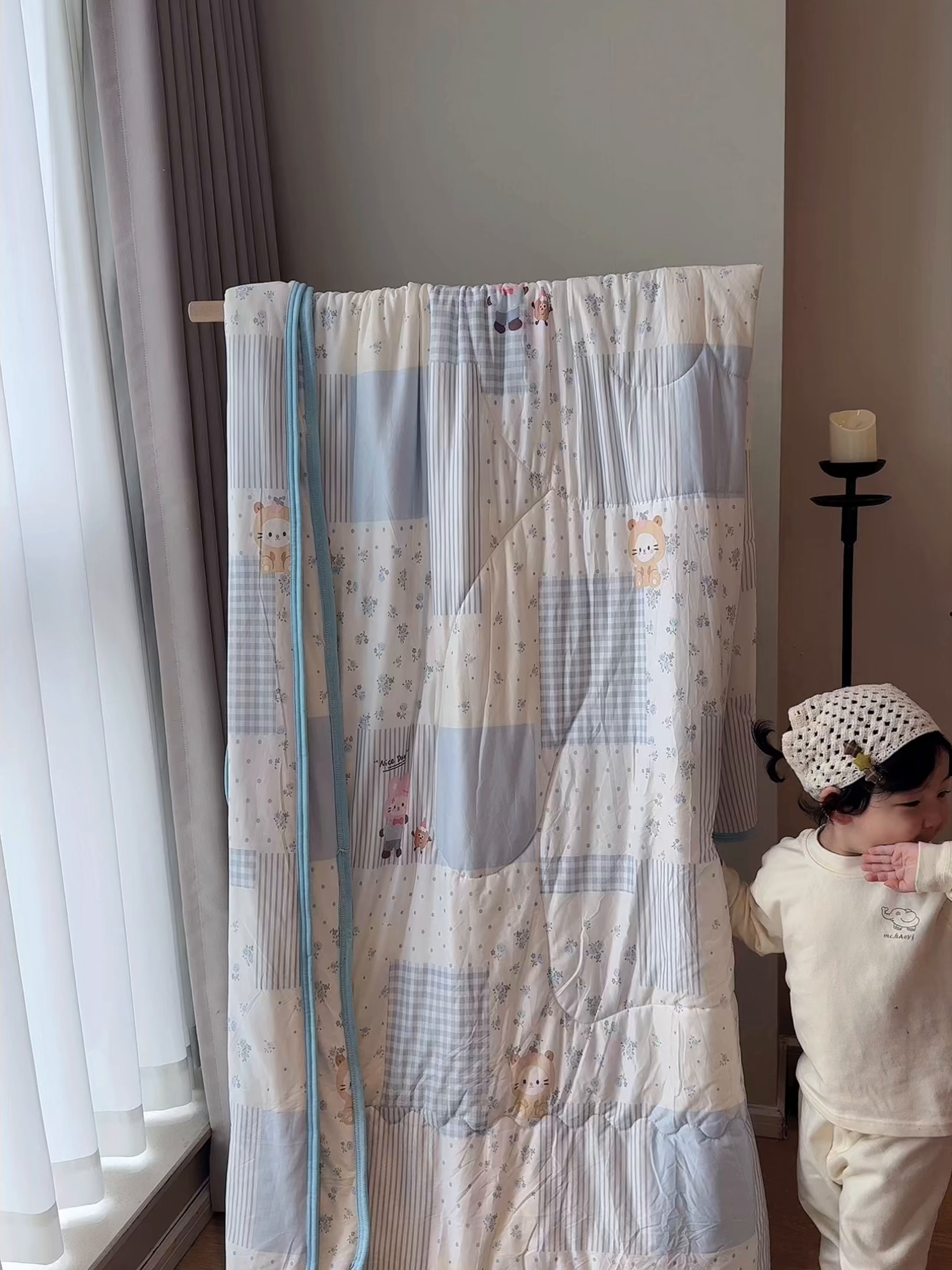 91家纺网 家纺一手货源 找家纺 兜米家居 2026春夏新款针织夏被夏凉被空调被 萌宠乐园