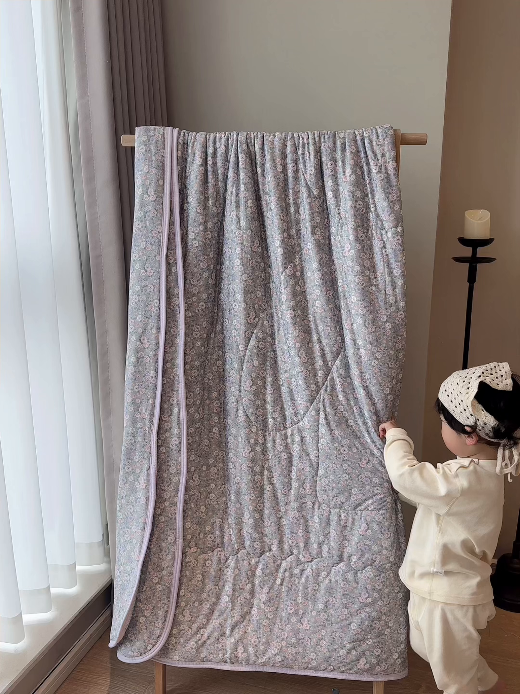 91家纺网 家纺一手货源 找家纺 兜米家居 2026春夏新款针织夏被夏凉被空调被 春意