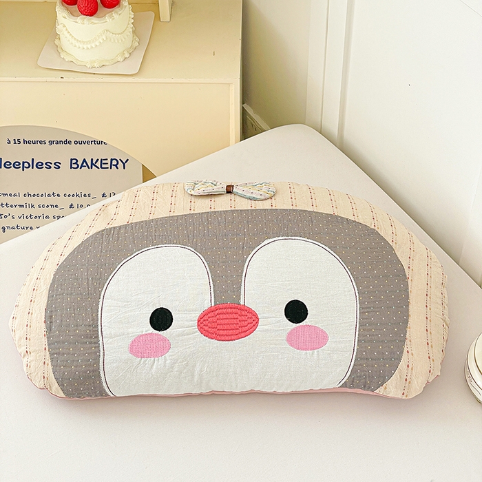 91家纺网 家纺一手货源 找家纺 她喜爱枕芯 2026春夏新款冰川企鹅荞麦枕枕头枕芯-冰川企鹅 冰川企鹅-米色