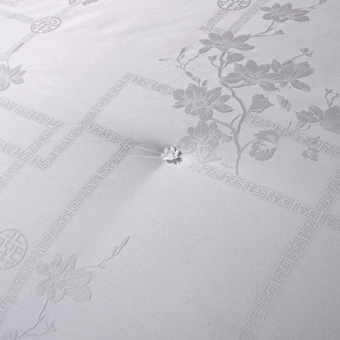 91家纺网 家纺一手货源 找家纺 禹祥家纺 2025新款60s全棉提花蚕丝被被子被芯-芳菲影致系列 芳菲影致-灰色