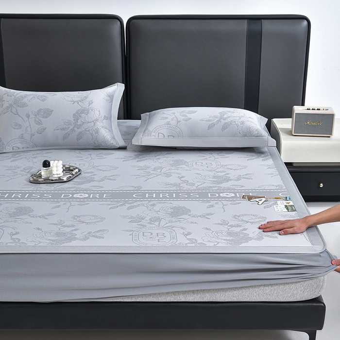 （总）小牛席业 2026春夏新款【实拍风格】双PE高凉感凉席席子-盛世蔷薇冰丝席（床笠款）藤席冰藤席豆豆席乳胶席