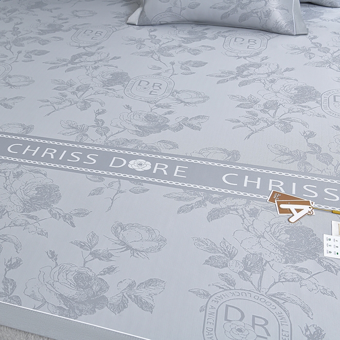 91家纺网 家纺一手货源 找家纺 （总）小牛席业 2026春夏新款【实拍风格】双PE高凉感凉席席子-盛世蔷薇冰丝席（床笠款）藤席冰藤席豆豆席乳胶席