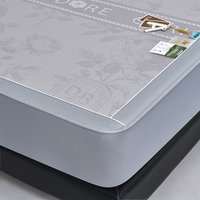 91家纺网 家纺一手货源 找家纺 小牛席业 2026春夏新款【实拍风格】双PE高凉感凉席席子-盛世蔷薇冰丝席（床笠款） 盛世蔷薇-香槟