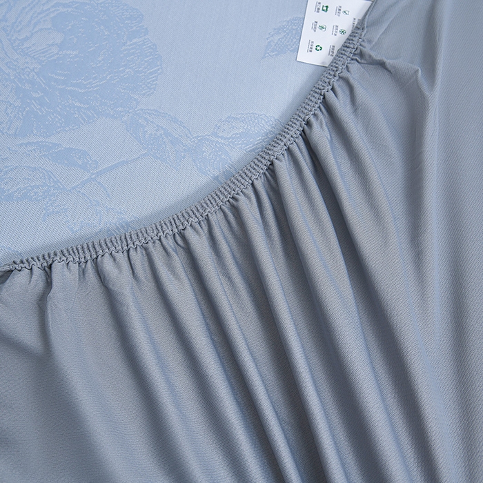 91家纺网 家纺一手货源 找家纺 小牛席业 2026春夏新款【实拍风格】双PE高凉感凉席席子-盛世蔷薇冰丝席（床笠款） 盛世蔷薇-蓝色