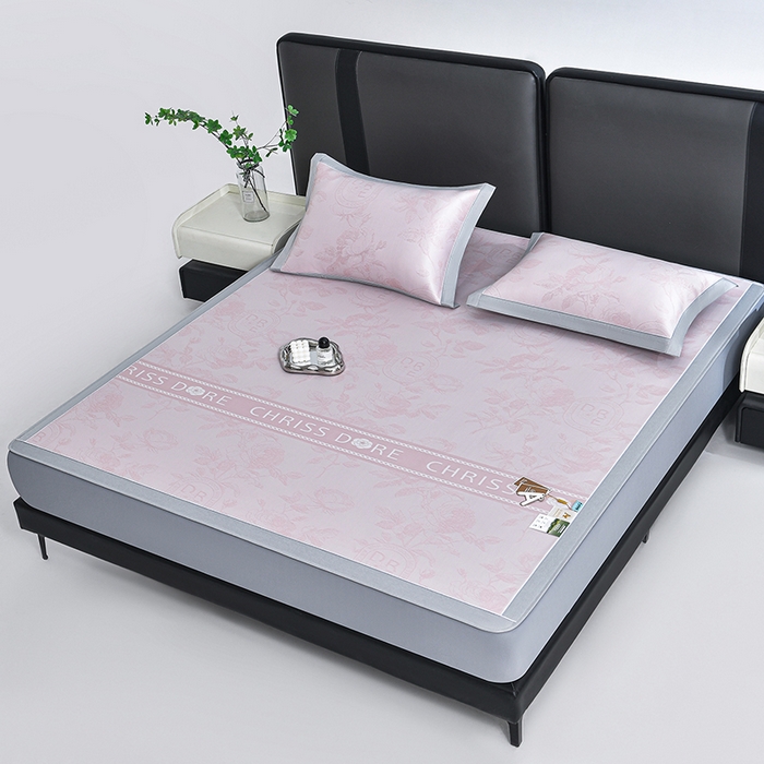 91家纺网 家纺一手货源 找家纺 小牛席业 2026春夏新款【实拍风格】双PE高凉感凉席席子-盛世蔷薇冰丝席（床笠款） 盛世蔷薇-奈斯