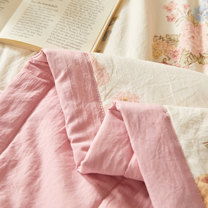 91家纺网 家纺一手货源 找家纺 海洋家纺 2026新款100%新疆棉花印花夏被亲肤仿棉夏凉被纯手包边空调被薄被子 花开富贵