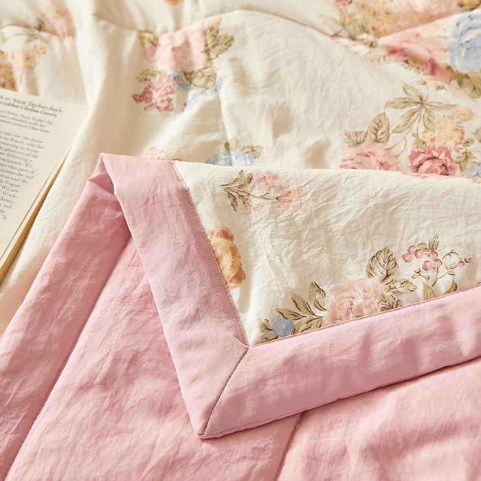 91家纺网 家纺一手货源 找家纺 海洋家纺 2026新款100%新疆棉花印花夏被亲肤仿棉夏凉被纯手包边空调被薄被子 花开富贵