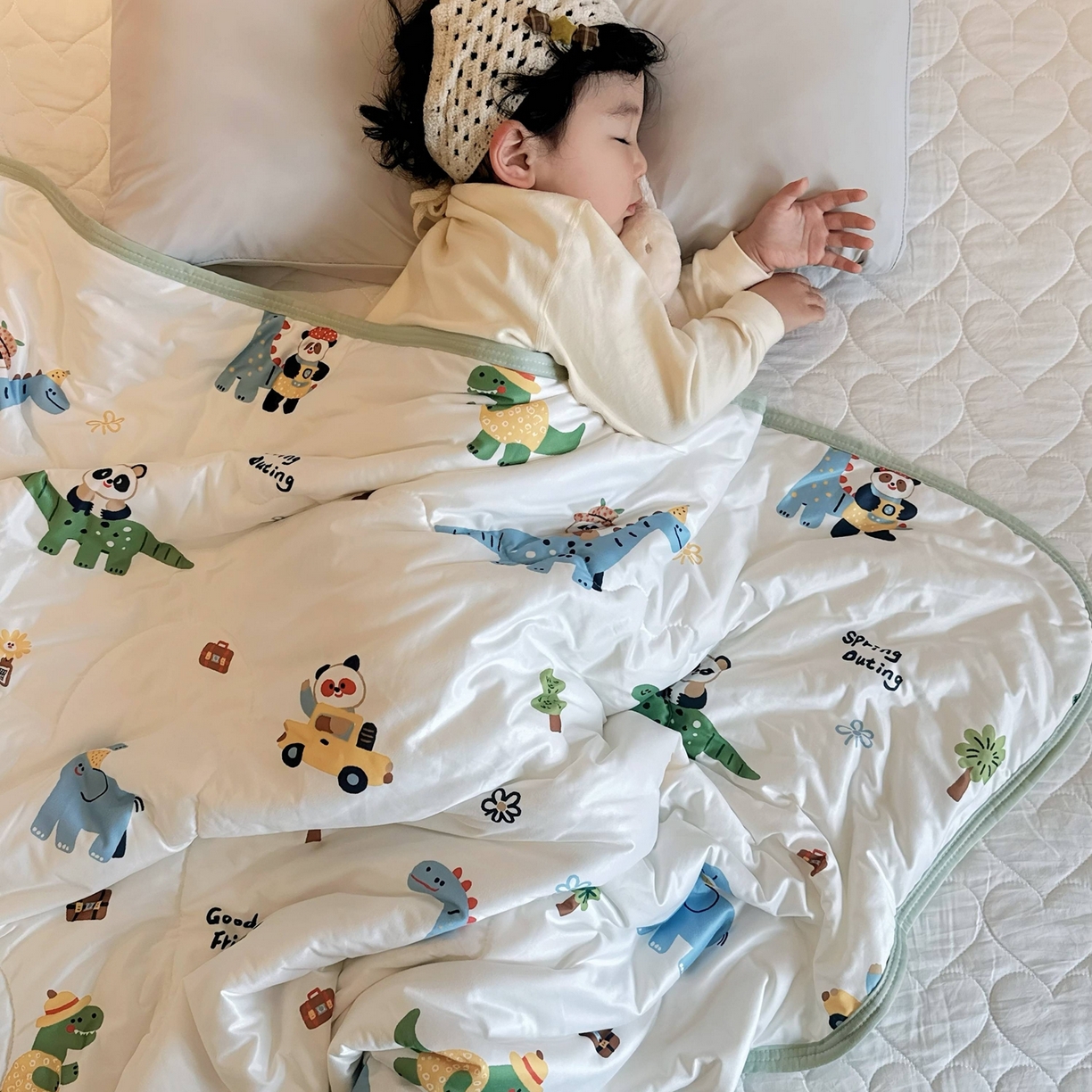 91家纺网 家纺一手货源 找家纺 兜米家居 2026春夏新款针织夏被夏凉被空调被 小恐龙