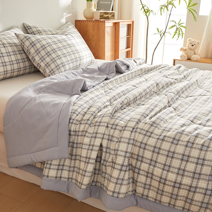 91家纺网 家纺一手货源 找家纺 海洋家纺 2026新款100%新疆棉花印花夏被亲肤仿棉夏凉被纯手包边空调被薄被子 卡尔 蓝