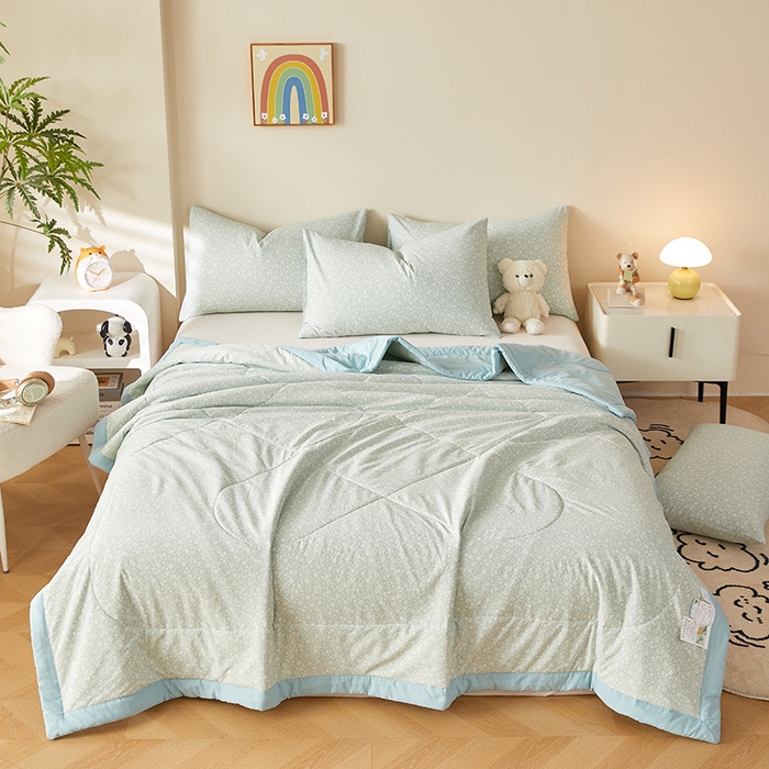 91家纺网 家纺一手货源 找家纺 海洋家纺 2026新款100%新疆棉花印花夏被亲肤仿棉夏凉被纯手包边空调被薄被子 璃沫 兰