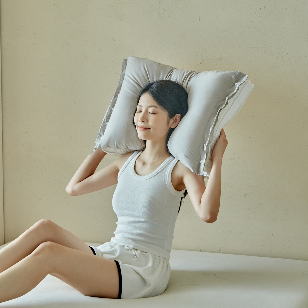 91家纺网 家纺一手货源 找家纺 （总）梵希良品家纺 2026新款二合一子母枕头A类纯棉全棉云朵羽丝绒柔软护颈枕芯可拆卸枕头洗枕头枕芯