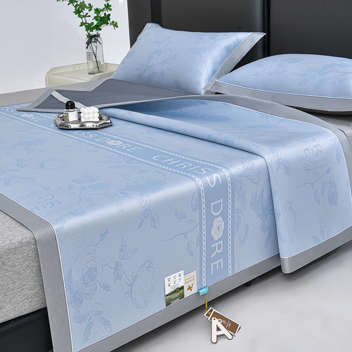 91家纺网 家纺一手货源 找家纺 （总）小牛席业 2026春夏新款【实拍风格】双PE高凉感凉席席子-盛世蔷薇冰丝席藤席冰藤席豆豆席乳胶席