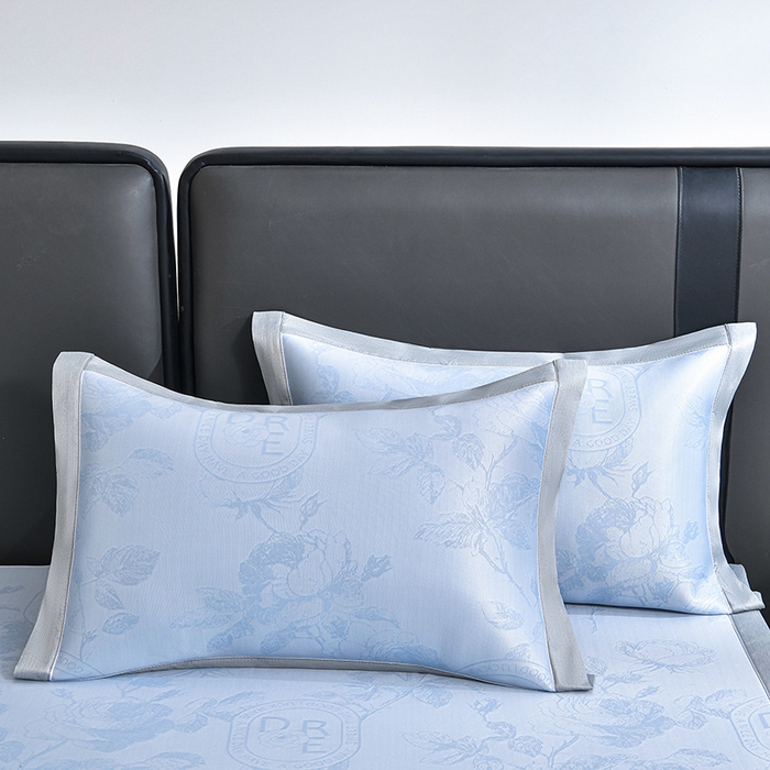 91家纺网 家纺一手货源 找家纺 小牛席业 2026春夏新款【实拍风格】双PE高凉感凉席席子-盛世蔷薇冰丝席 盛世蔷薇-蓝色