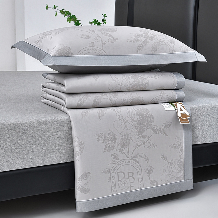 91家纺网 家纺一手货源 找家纺 小牛席业 2026春夏新款【实拍风格】双PE高凉感凉席席子-盛世蔷薇冰丝席 盛世蔷薇-香槟