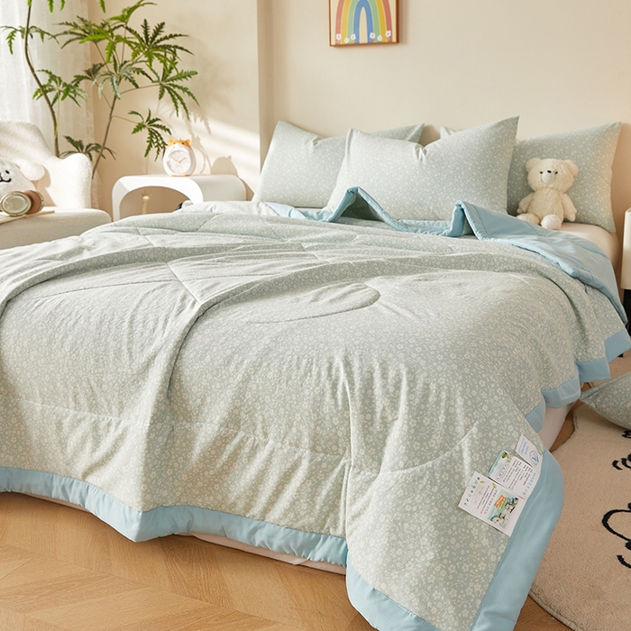 91家纺网 家纺一手货源 找家纺 海洋家纺 2026新款100%新疆棉花印花夏被亲肤仿棉夏凉被纯手包边空调被薄被子 璃沫 兰