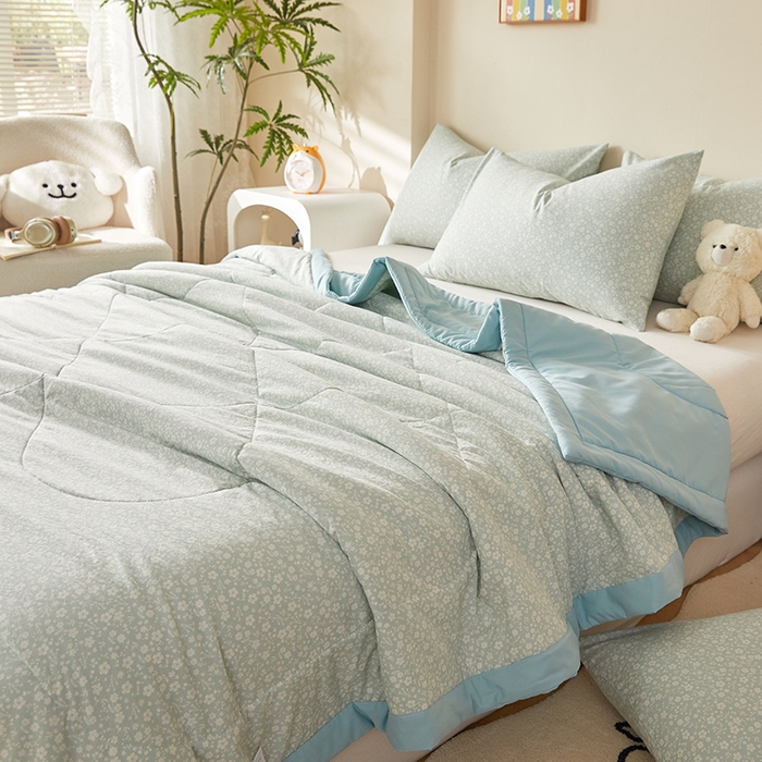 91家纺网 家纺一手货源 找家纺 海洋家纺 2026新款100%新疆棉花印花夏被亲肤仿棉夏凉被纯手包边空调被薄被子 璃沫 兰