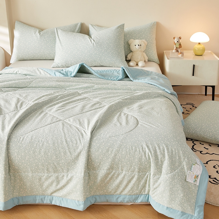 91家纺网 家纺一手货源 找家纺 海洋家纺 2026新款100%新疆棉花印花夏被亲肤仿棉夏凉被纯手包边空调被薄被子 璃沫 兰