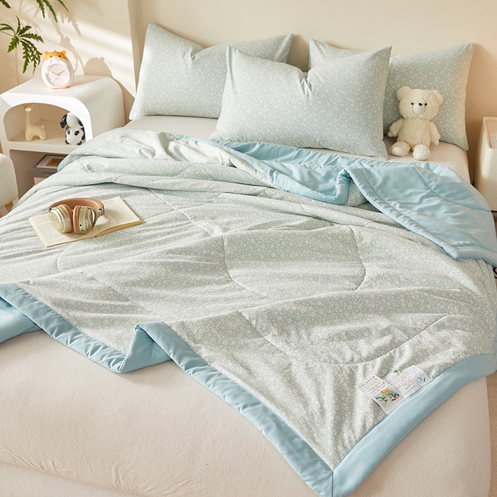 91家纺网 家纺一手货源 找家纺 海洋家纺 2026新款100%新疆棉花印花夏被亲肤仿棉夏凉被纯手包边空调被薄被子 璃沫 兰