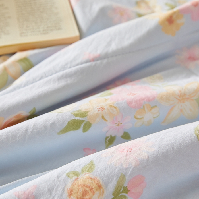 91家纺网 家纺一手货源 找家纺 海洋家纺 2026新款100%新疆棉花印花夏被亲肤仿棉夏凉被纯手包边空调被薄被子 莫奈花园