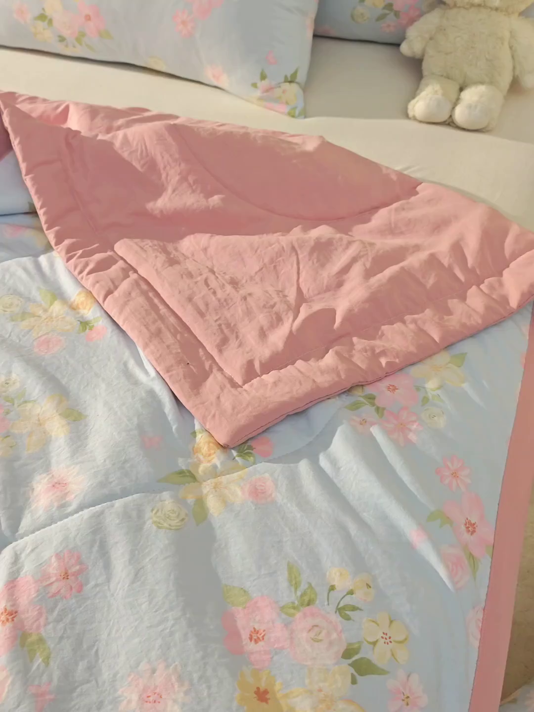 91家纺网 家纺一手货源 找家纺 海洋家纺 2026新款100%新疆棉花印花夏被亲肤仿棉夏凉被纯手包边空调被薄被子 莫奈花园