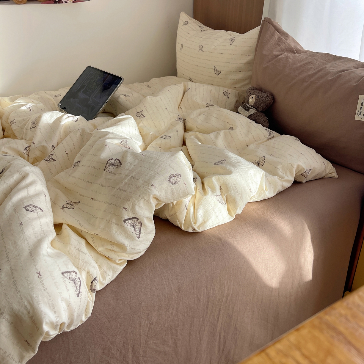 91家纺网 家纺一手货源 找家纺 （总）轻奢坊 2026新款水洗棉可露丽撞色四件套