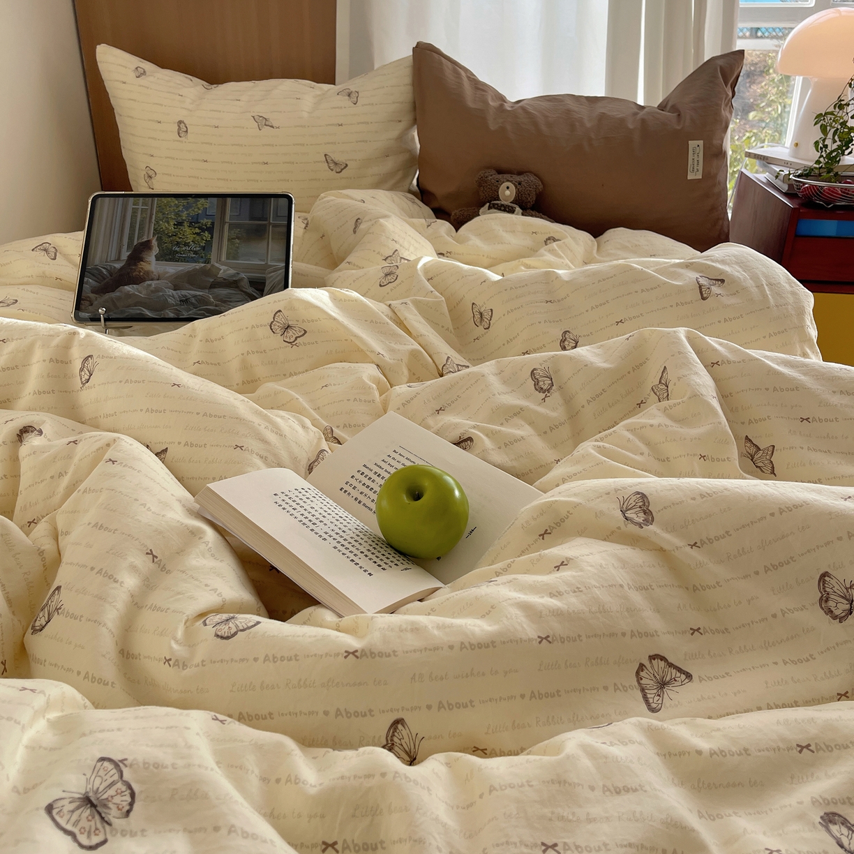 91家纺网 家纺一手货源 找家纺 （总）轻奢坊 2026新款水洗棉可露丽撞色四件套