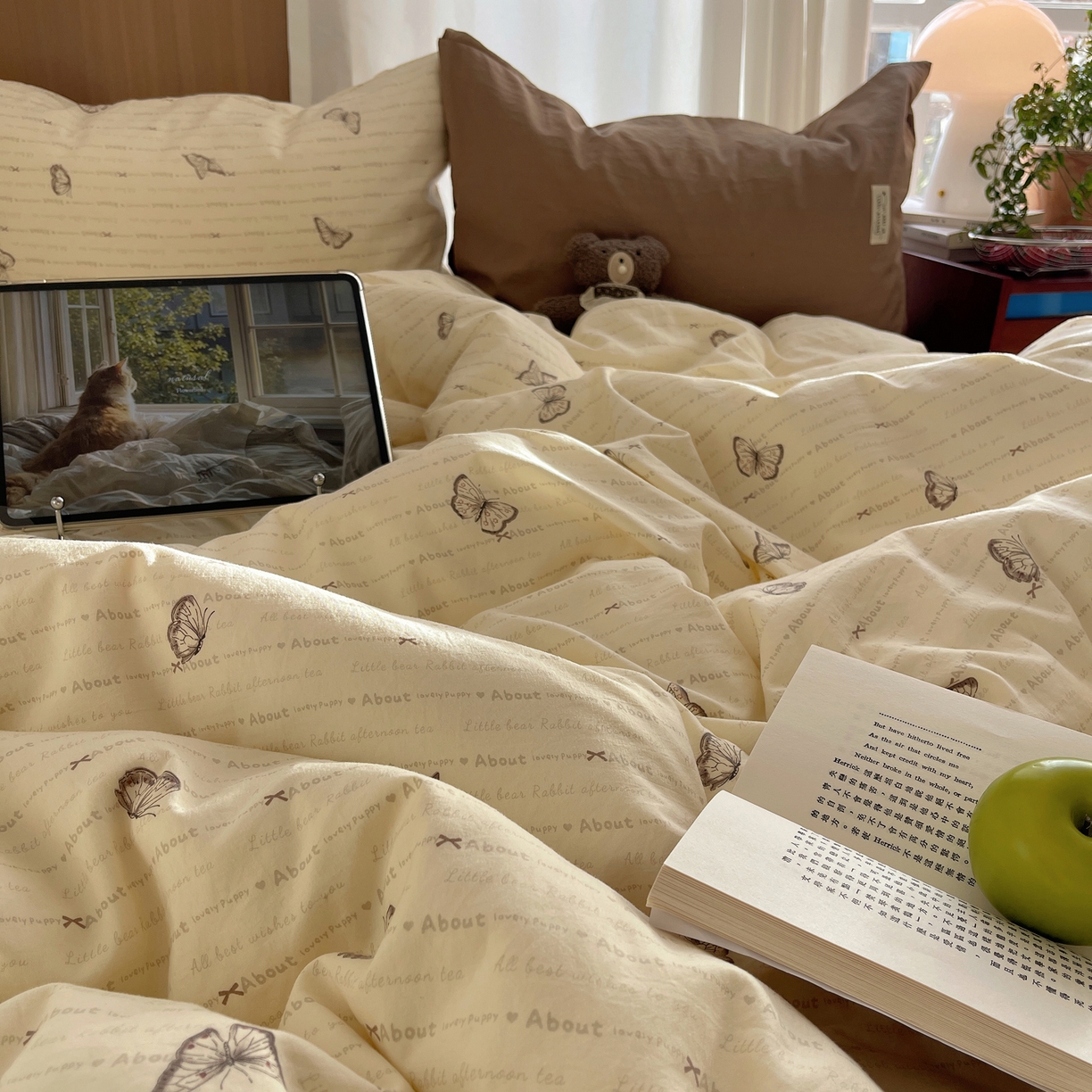 91家纺网 家纺一手货源 找家纺 （总）轻奢坊 2026新款水洗棉可露丽撞色四件套