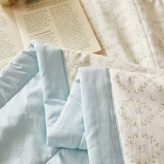 91家纺网 家纺一手货源 找家纺 海洋家纺 2026新款100%新疆棉花印花夏被亲肤仿棉夏凉被纯手包边空调被薄被子 素颜