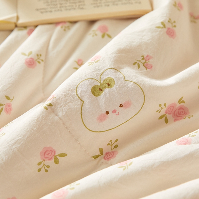 91家纺网 家纺一手货源 找家纺 海洋家纺 2026新款100%新疆棉花印花夏被亲肤仿棉夏凉被纯手包边空调被薄被子 甜心 粉