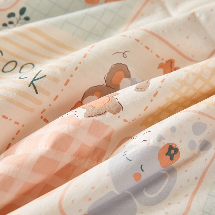 91家纺网 家纺一手货源 找家纺 海洋家纺 2026新款100%新疆棉花印花夏被亲肤仿棉夏凉被纯手包边空调被薄被子 晚安宝贝