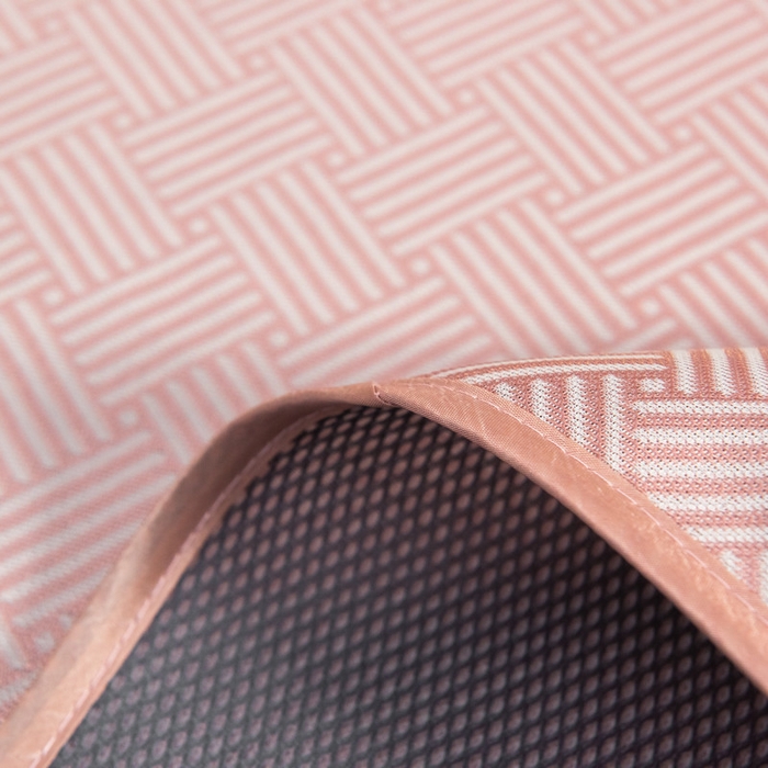 91家纺网 家纺一手货源 找家纺 莱家富 2026新款1800DA类抗菌艾草驱蚊碳光冰丝凉席三件套 饼干花-粉