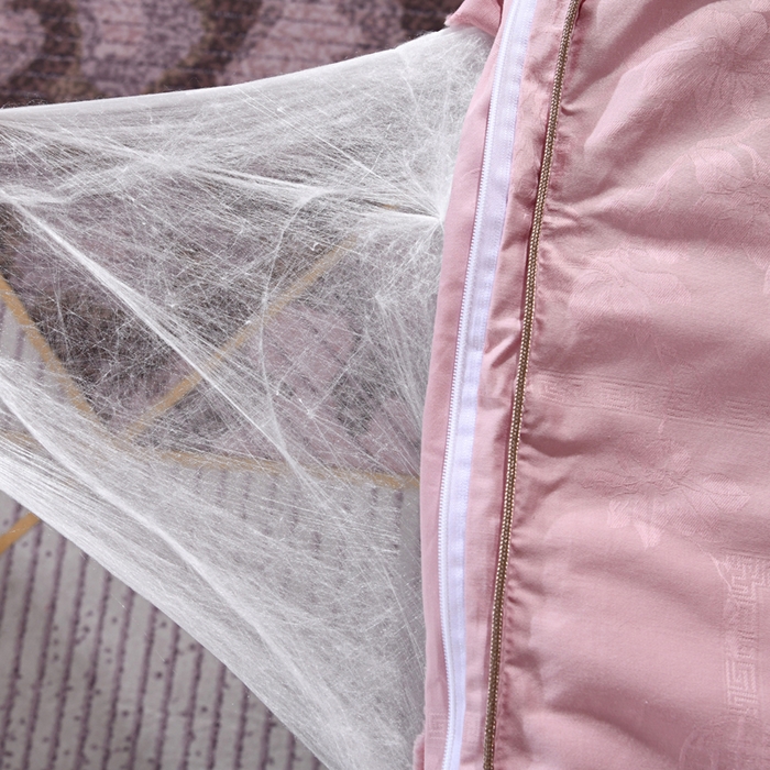 91家纺网 家纺一手货源 找家纺 禹祥家纺 2025新款60s全棉提花蚕丝被被子被芯-芳菲影致系列 芳菲影致-豆沙