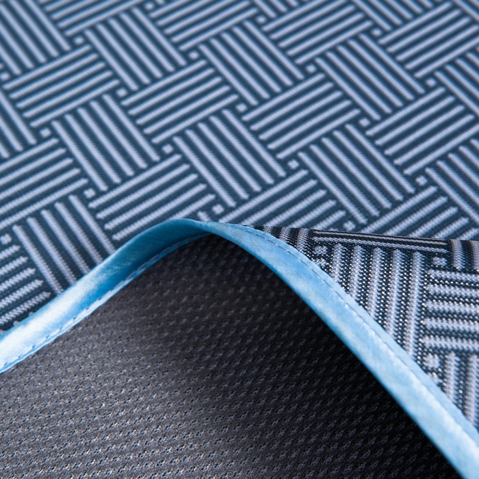 91家纺网 家纺一手货源 找家纺 莱家富 2026新款1800DA类抗菌艾草驱蚊碳光冰丝凉席三件套 饼干花-蓝