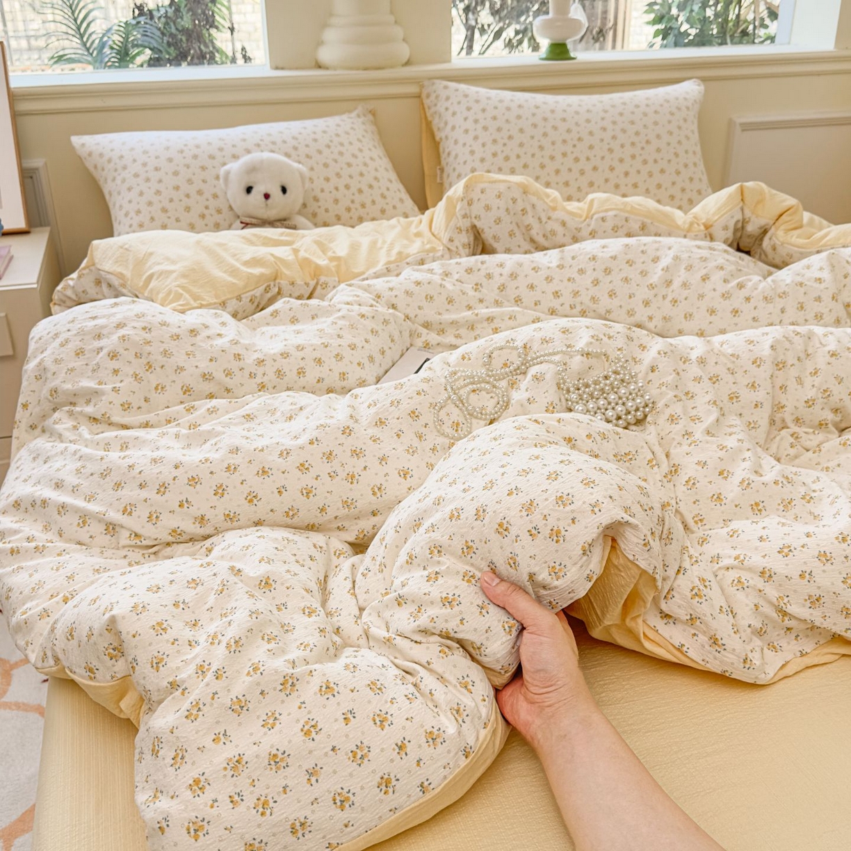 （总）小蓝孩家纺 2026新款泡泡纱双层纱四件套（不缺货）