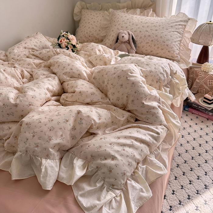 艾咪-Amy ntmy 2026新款法式田园风全棉纯棉花边款四件套 黛玫