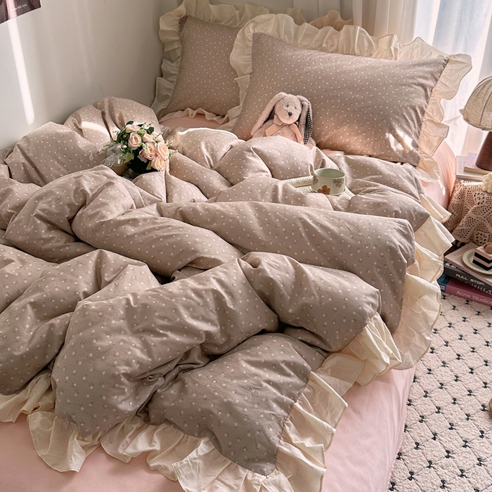 艾咪-Amy ntmy 2026新款法式田园风全棉纯棉花边款四件套 知夏