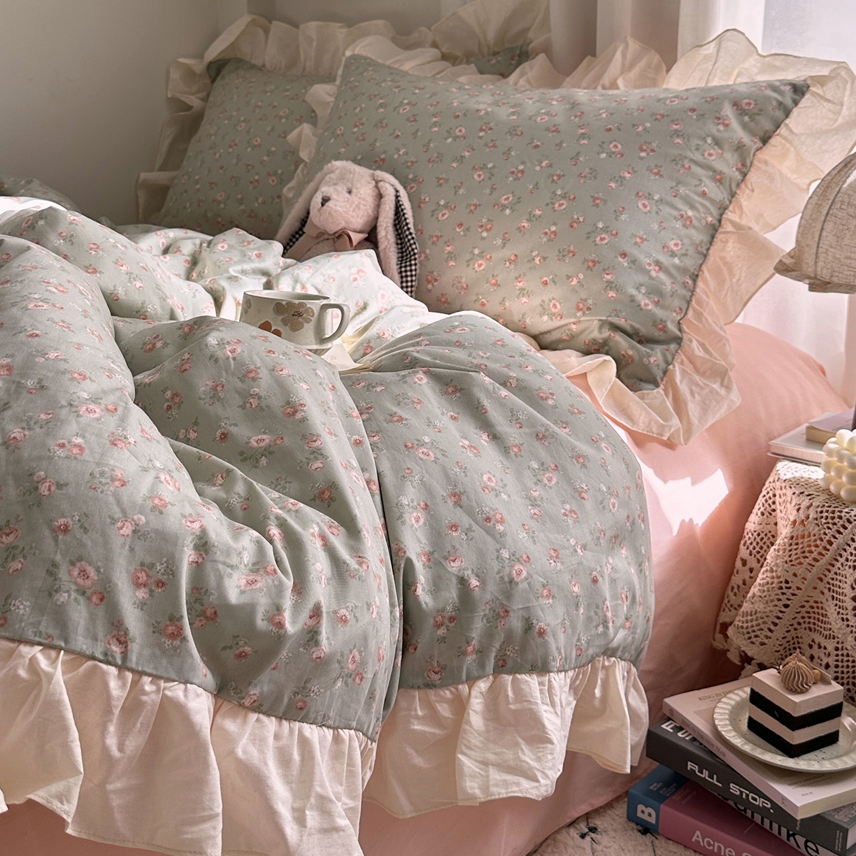 91家纺网 家纺一手货源 找家纺 （总）艾咪-Amy ntmy 2026新款法式田园风全棉纯棉花边款四件套