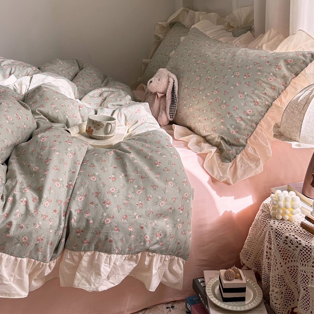 91家纺网 家纺一手货源 找家纺 （总）艾咪-Amy ntmy 2026新款法式田园风全棉纯棉花边款四件套