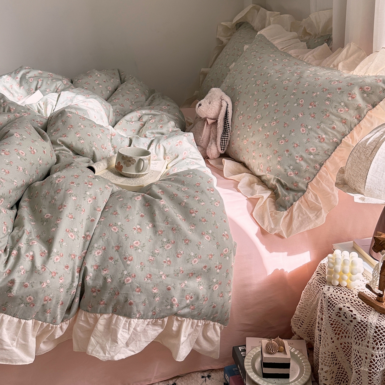 91家纺网 家纺一手货源 找家纺 （总）艾咪-Amy ntmy 2026新款法式田园风全棉纯棉花边款四件套