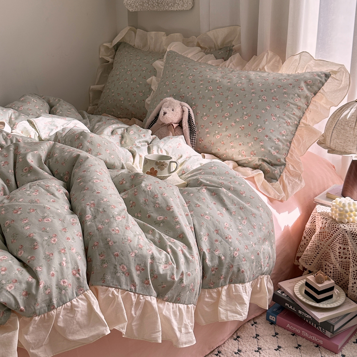 91家纺网 家纺一手货源 找家纺 （总）艾咪-Amy ntmy 2026新款法式田园风全棉纯棉花边款四件套