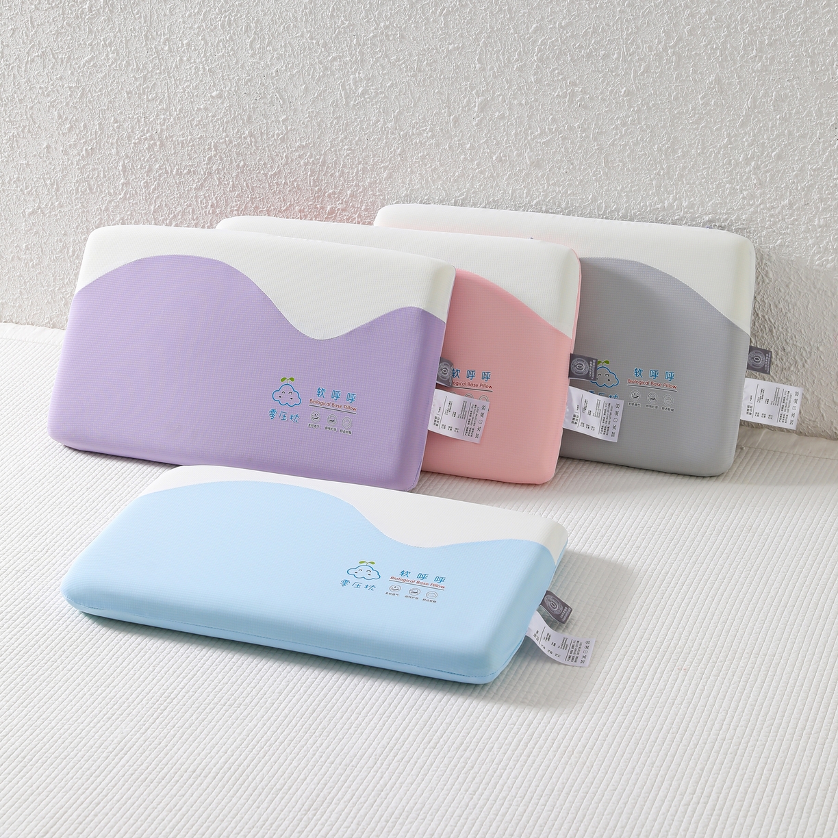 91家纺网 家纺一手货源 找家纺 （总）芯洲 2026新款软乎乎平板面包冰丝华夫格可爱学生冰感凉感记忆枕枕头枕芯