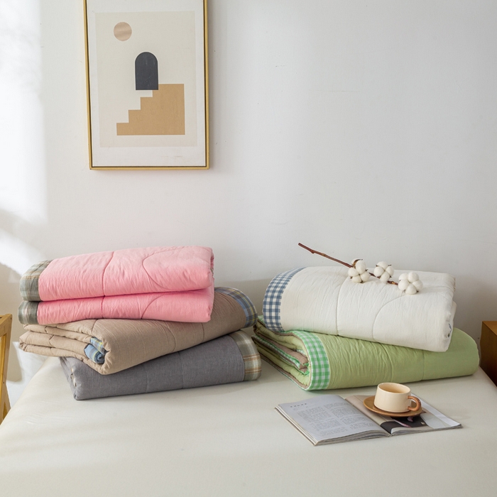 91家纺网 家纺一手货源 找家纺 （总）恋人优选 2026新款全棉色织水洗棉 棉花夏被被芯